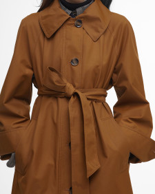 Beatrix Showerproof Trench Coat Rust Brown/Sky Dress Tartan