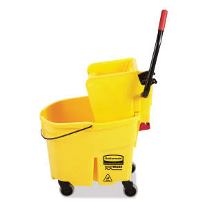 Rubbermaid Commercial, WaveBrake, 35qt, Mop Bucket w/ Sidepress Wringer, Yellow