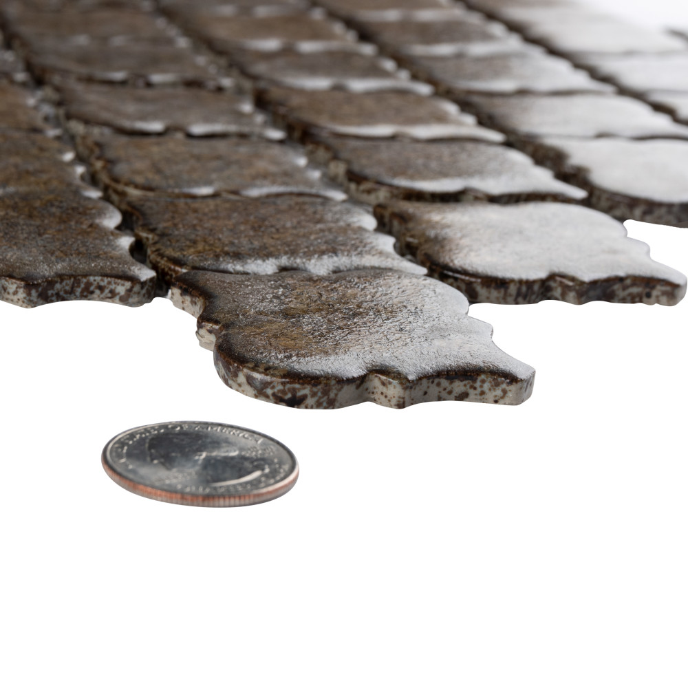 Sample – Hudson Tangier Brownstone Porcelain Mosaic Tile