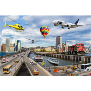 On-the-Go Transportation Jumbo Photographic Floor Puzzle