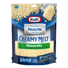 Kraft Mozzarella Shredded Cheese with a Touch of Philadelphia for a Creamy Melt, 8 oz Bag