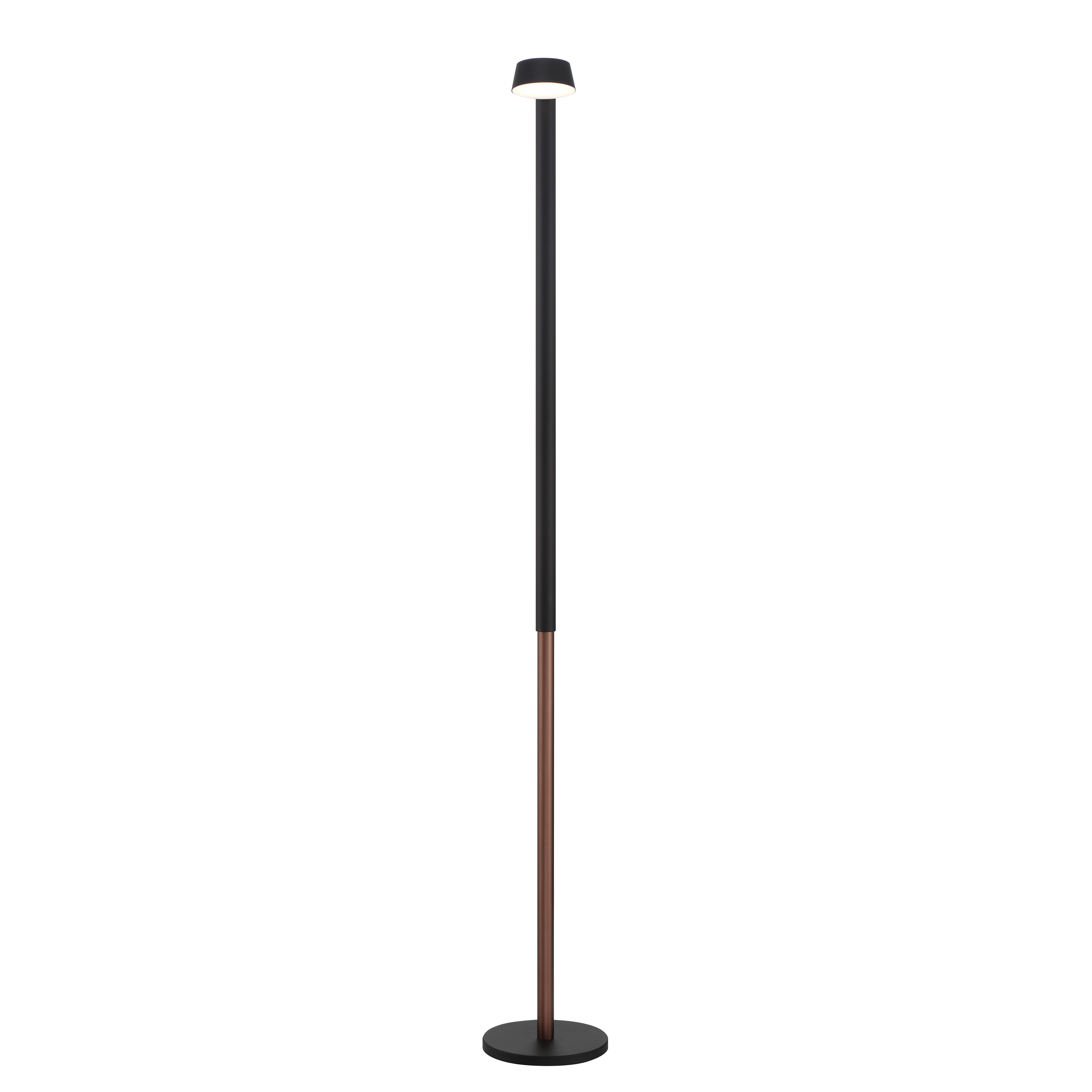 This compact modern floor lamp features adjustable slide-up-and-down functionality for customizable lighting. The coal black finish and aluminum shade deliver contemporary style with energy-efficient LED technology. - alternate view