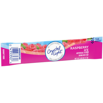 Crystal Light On-The-Go Sugar-Free Powdered Raspberry Ice Drink Mix 0.06 oz Wrapper