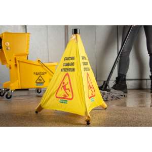 Carlisle, Pop-Up Caution, Wet Floor Cone, Yellow, 20"