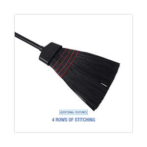 Boardwalk, 9.5in, Maid Broom, Plastic Bristles, Black