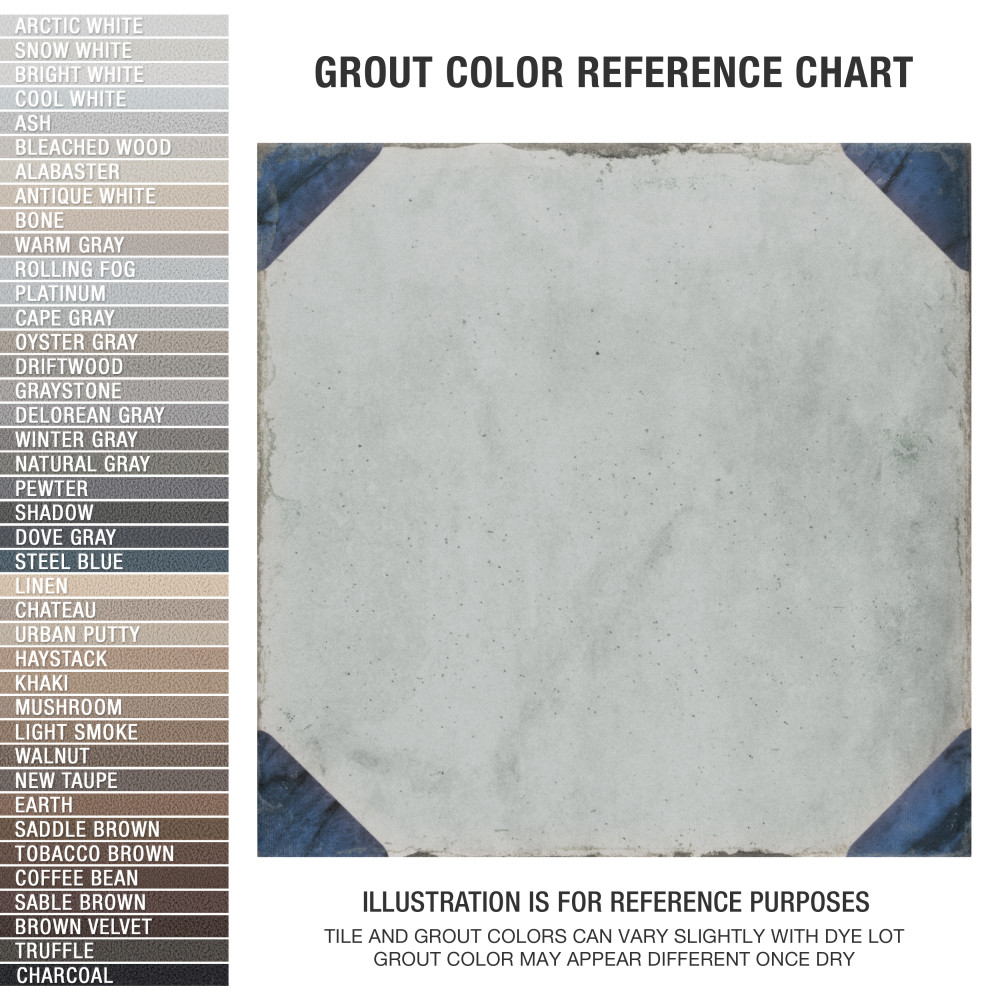 Renaissance Deco Indigo Corner 7-7/8 in. x 7-7/8 in. Porcelain Floor and Wall Tile