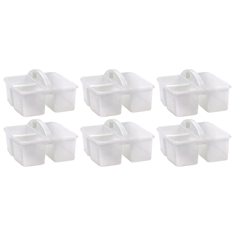 Plastic Storage Caddy, Clear, Pack of 6