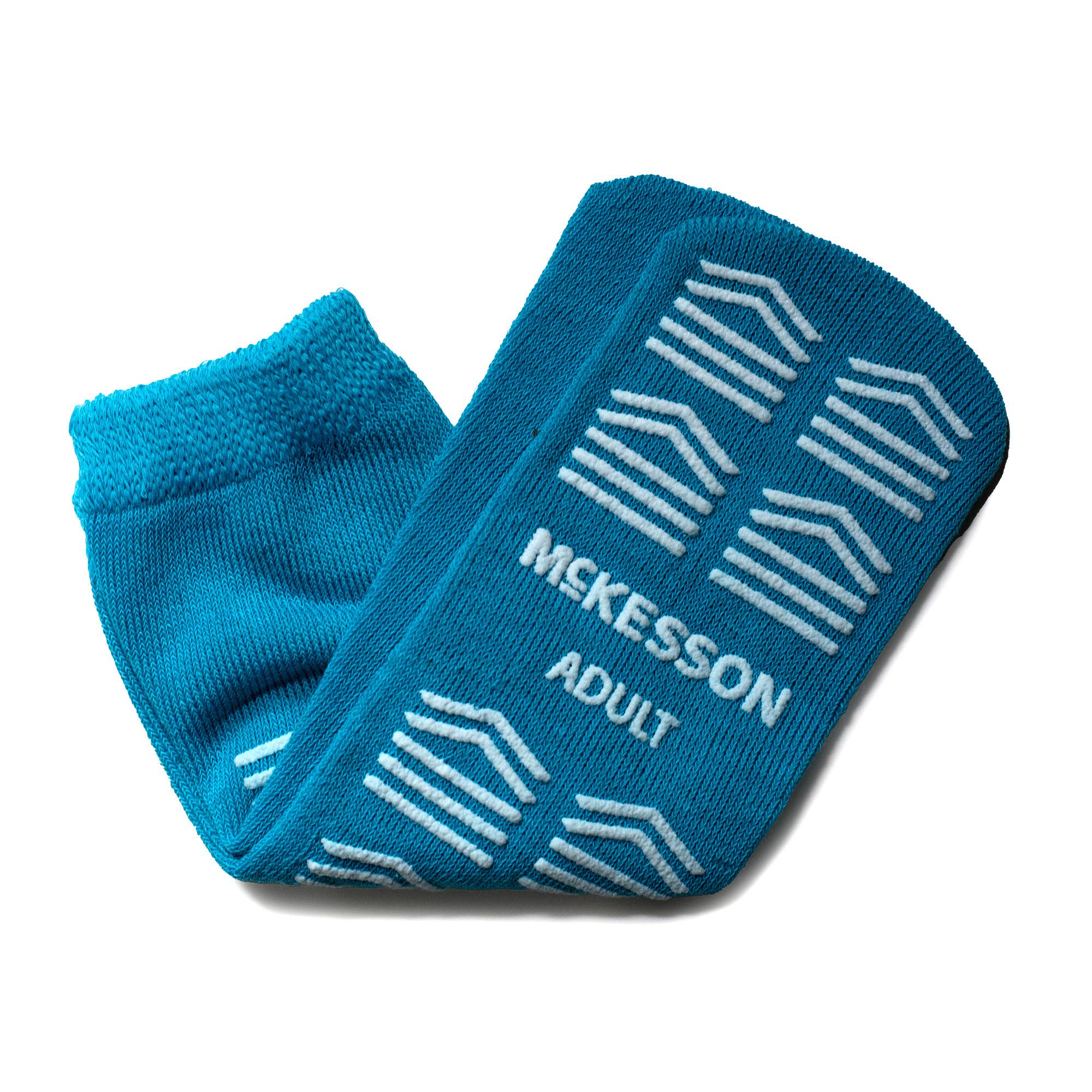 McKesson Slipper Socks, Single Tread, Adult Size, Teal