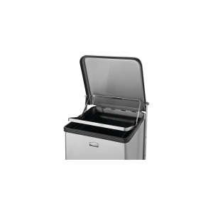 Rubbermaid Commercial, Defenders, 25 gal, Metal, Stainless Steel, Square, Receptacle