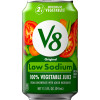 V8® Low Sodium Original 100% Vegetable Juice, 11.5 fl oz Can (24 Pack)