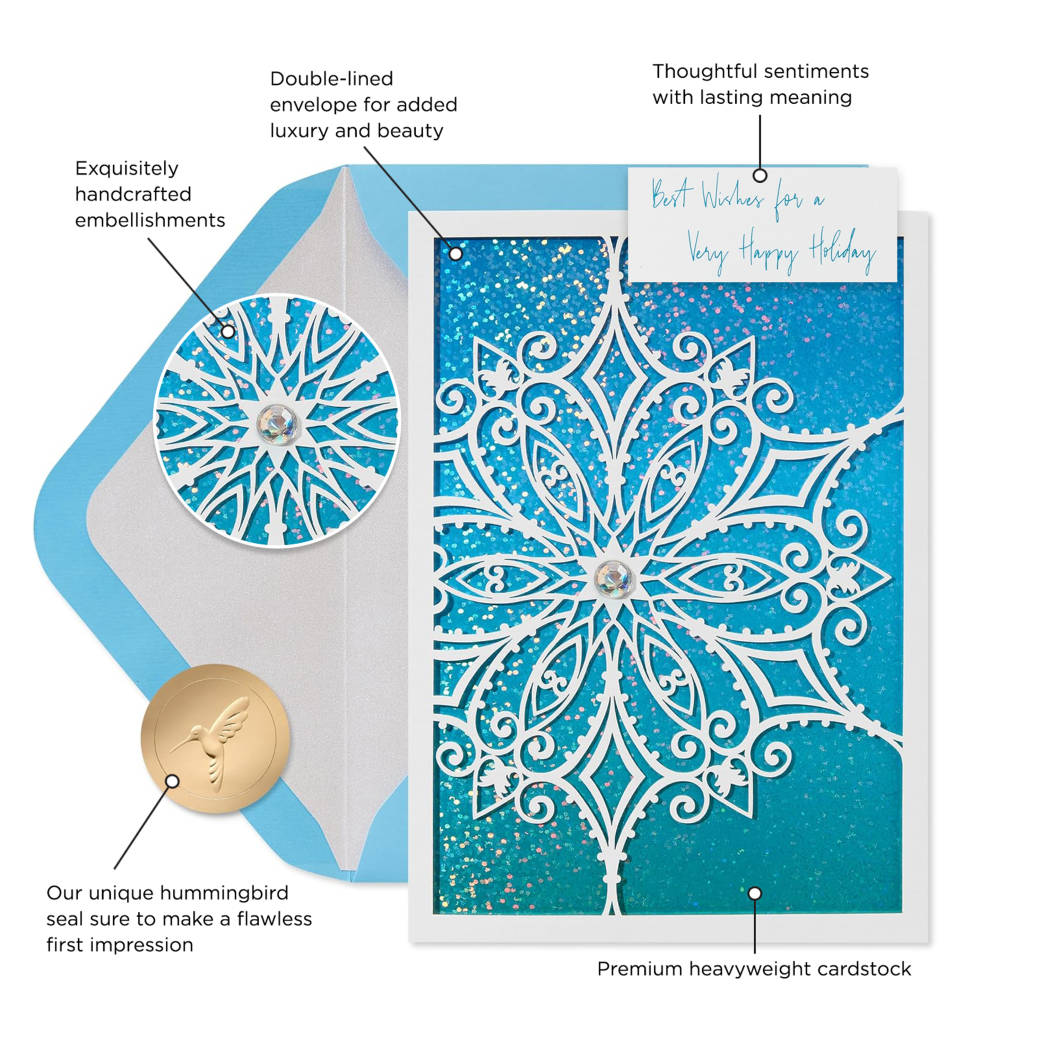 Best Wishes Christmas Boxed Cards with Envelopes, 8-Count