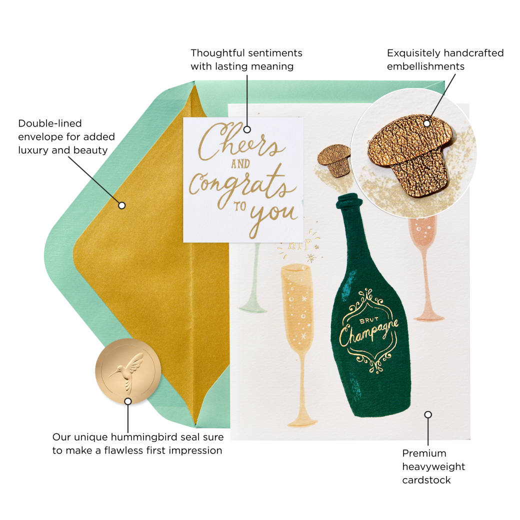 Champagne Celebration Congratulations Greeting Card