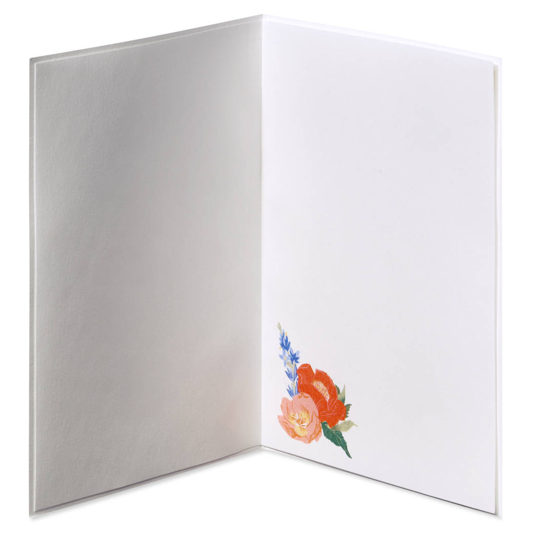 Blue Coral Flowers Thinking of You Friendship Greeting Card