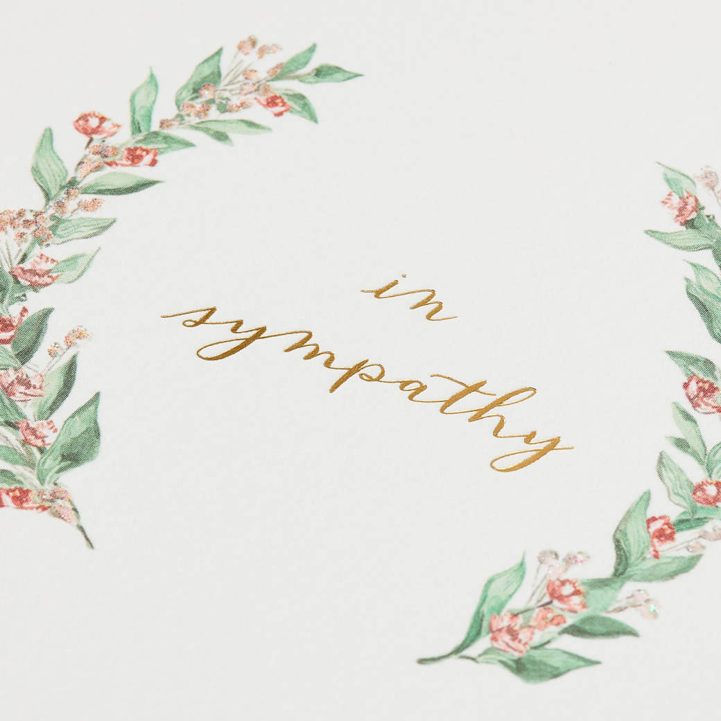 Elegant Greenery Sympathy Greeting CardImage 1