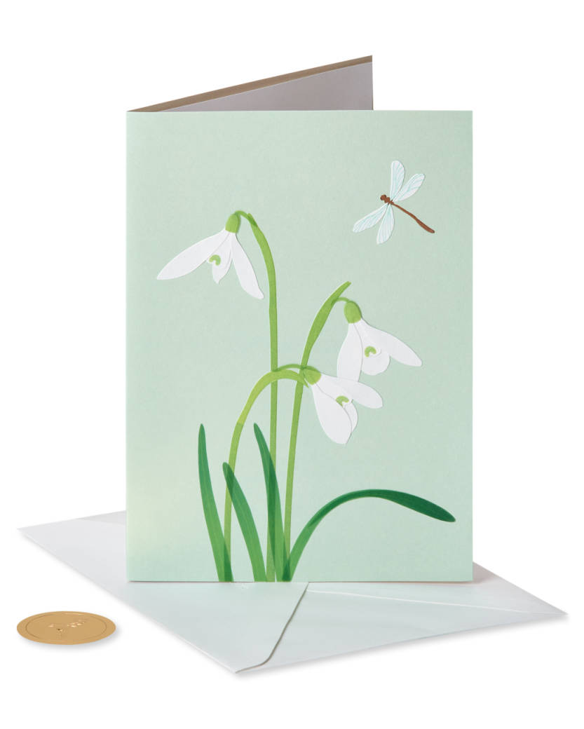 White Crocus Vellum Sympathy Greeting Card Image 4