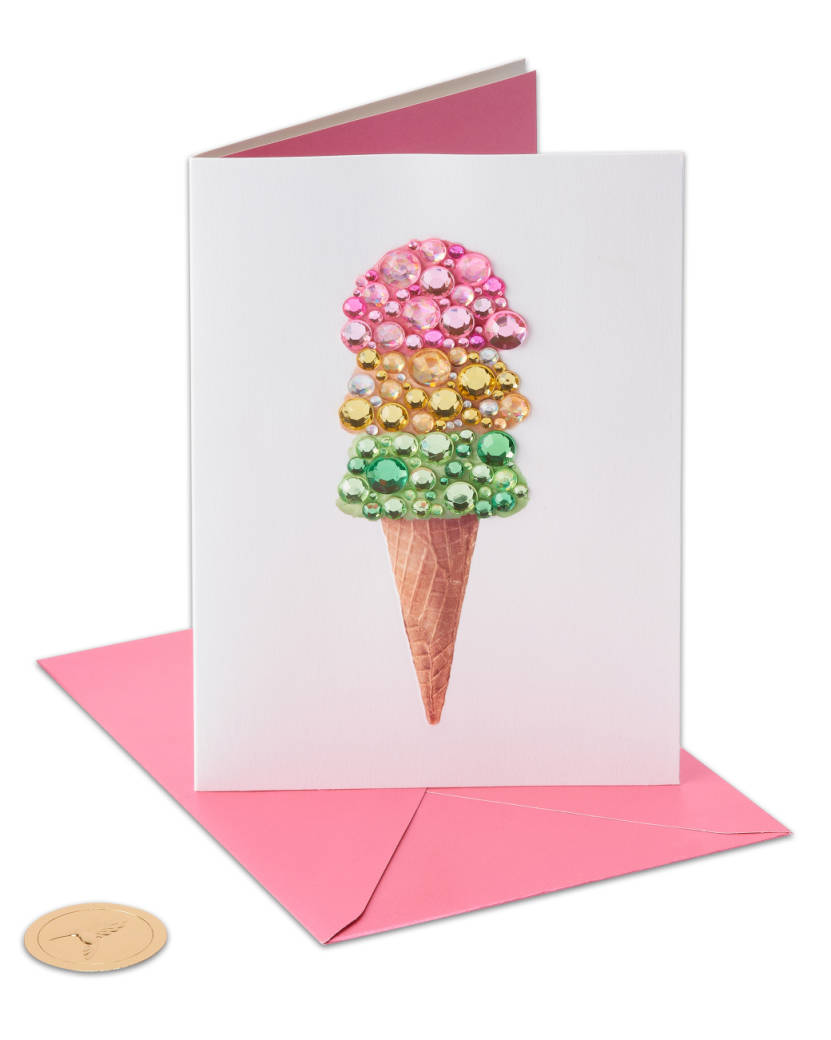 Gem Ice Cream Cone Birthday Greeting CardImage 1