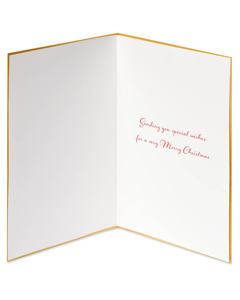 Red Glitter Holiday Ornament Christmas Cards Boxed 8-CountImage 1