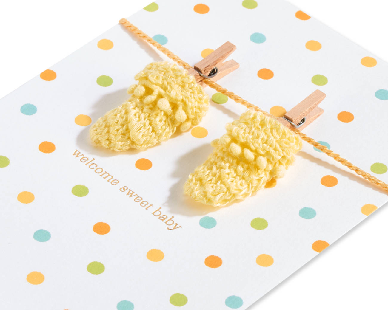 Knit Booties Baby Shower Greeting Card Image 2