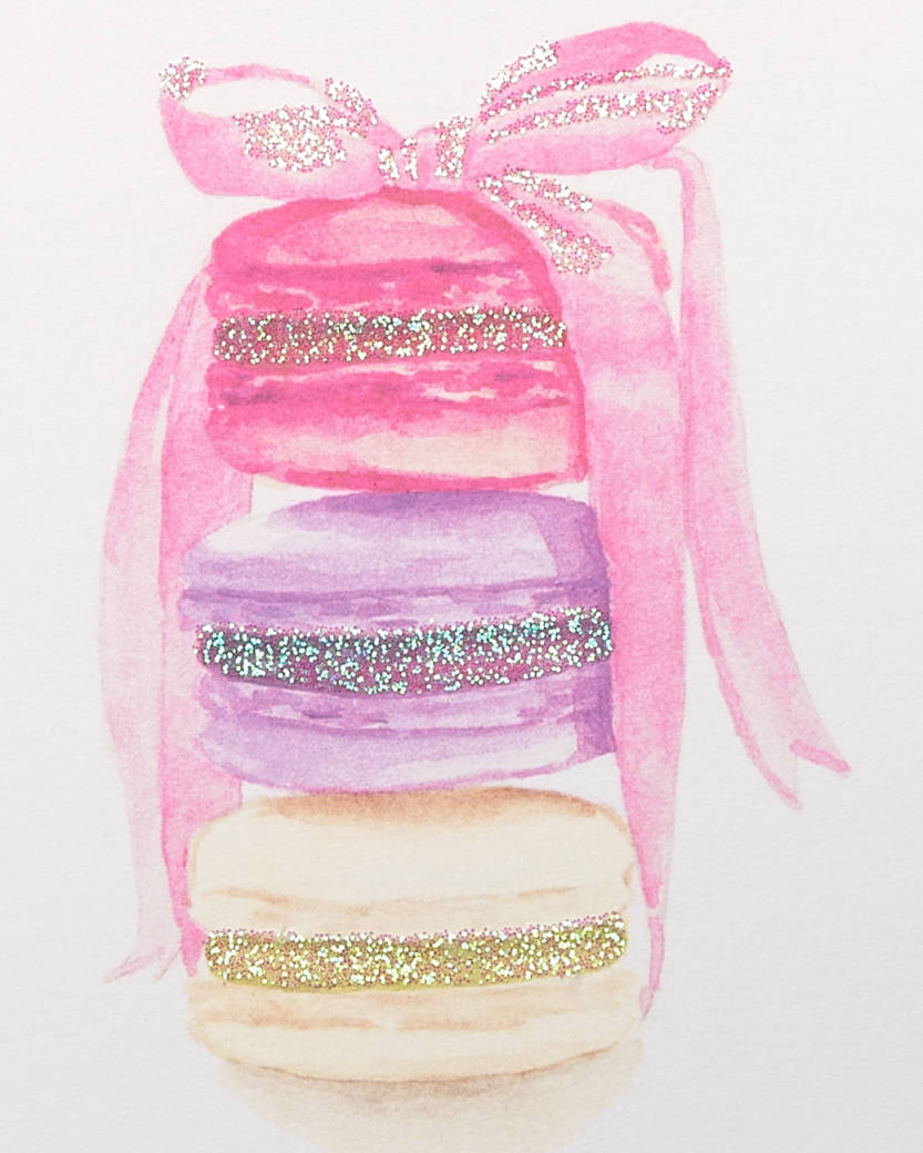 Stack of Macarons Boxed Blank Note Cards with Glitter and Envelopes 14-CountImage 2