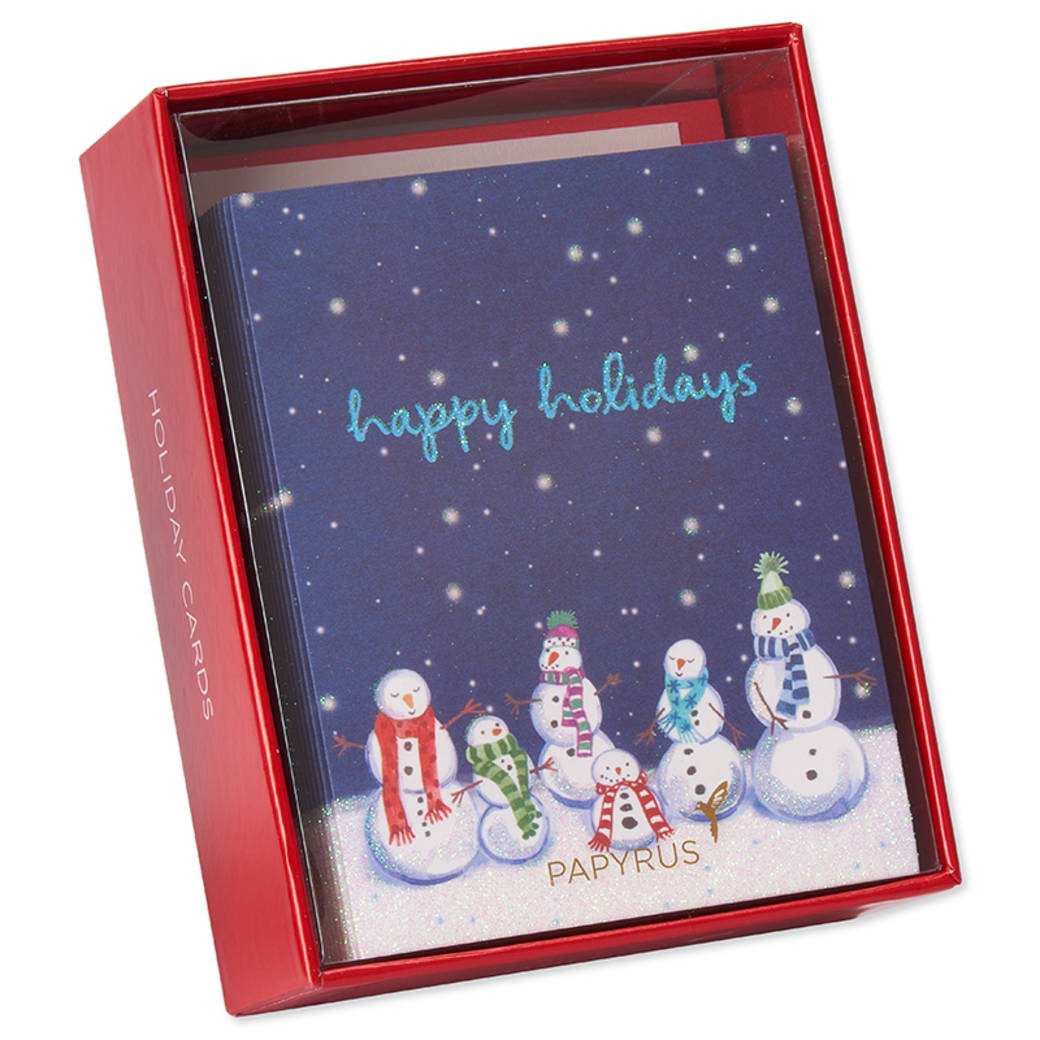 Happy Holidays Snowmen Christmas Boxed Cards, 20-Count Image 6