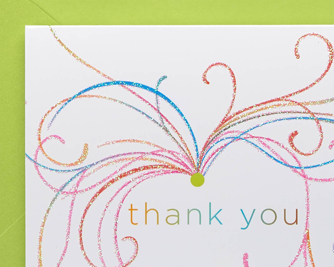 Swirl Thank You Boxed Blank Note Cards with Glitter 14-CountImage 3