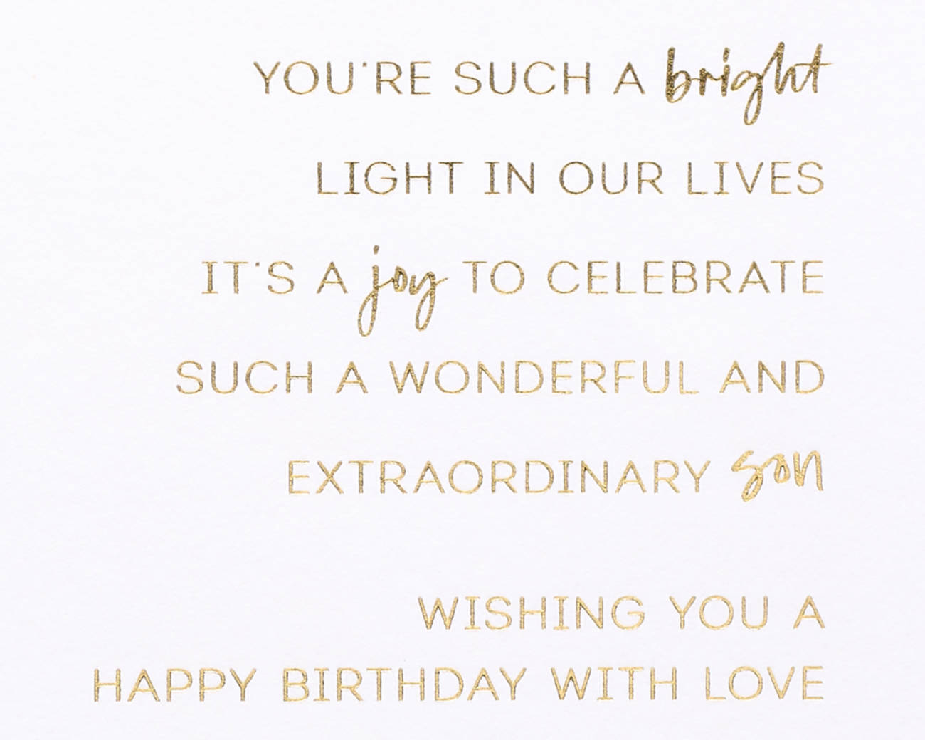 Bright Light In Our Lives Birthday Greeting Card for Son Image 2