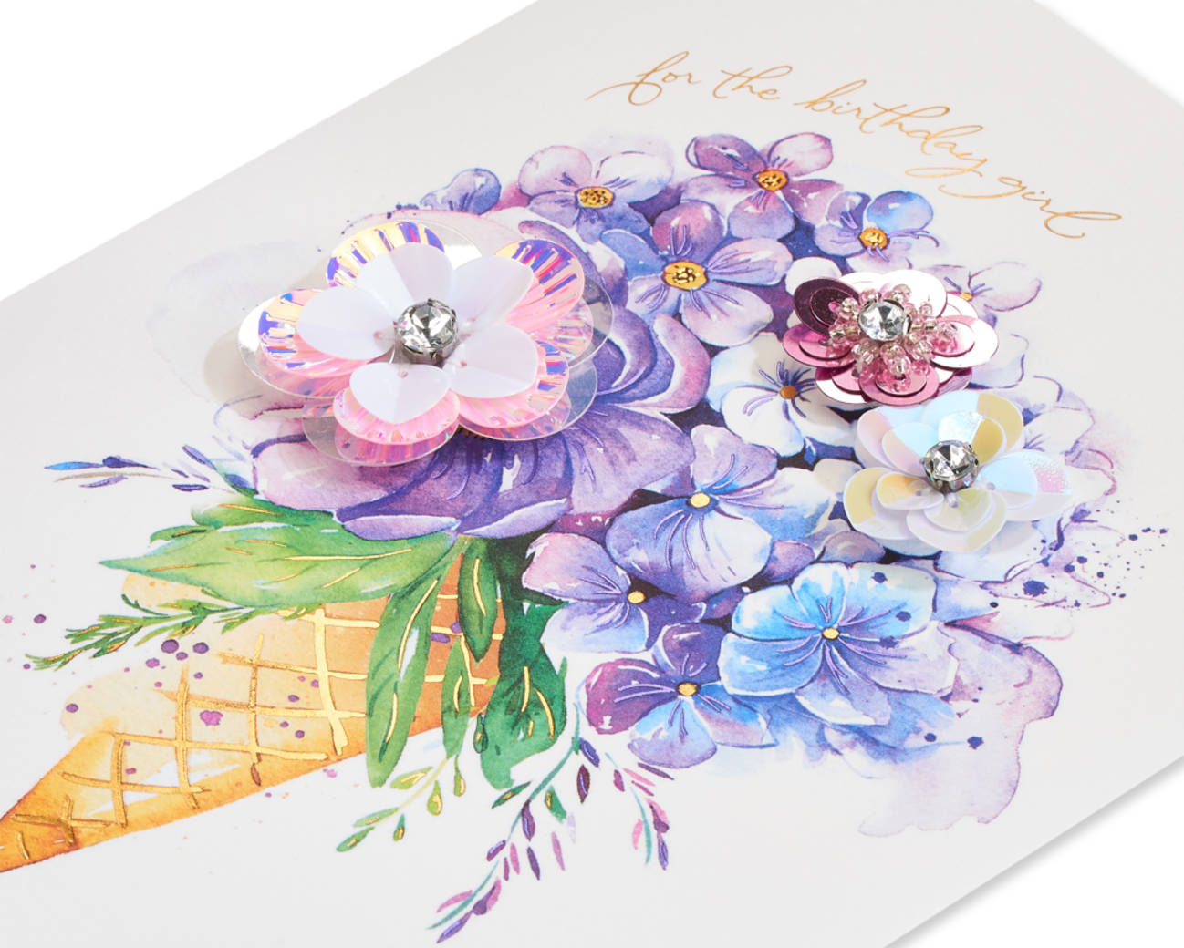 Floral Ice Cream Birthday Greeting CardImage 4