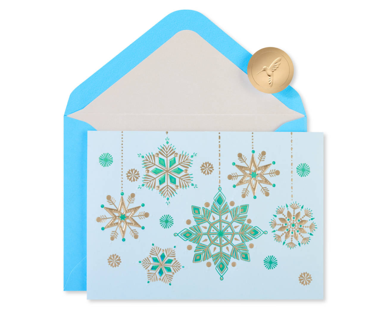 Glitter-Free Hanging Glitter Snowflakes Holiday Cards Boxed 12-Count