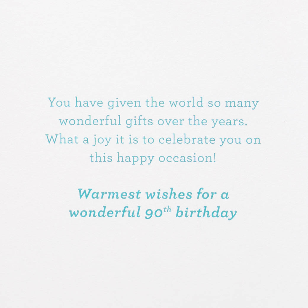 Many Wonderful Gifts 90th Birthday Greeting Card Image 3