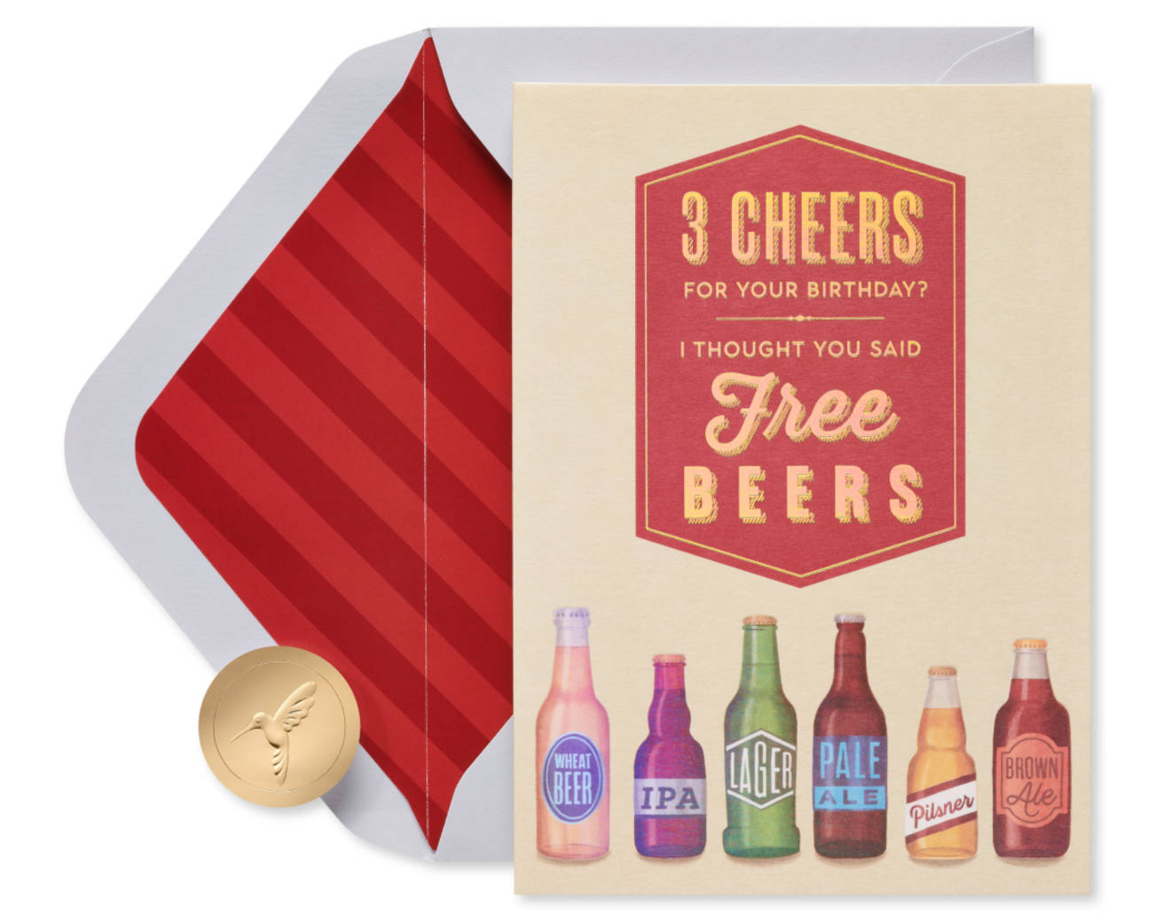 Free Beers Funny Birthday Greeting Card for Him