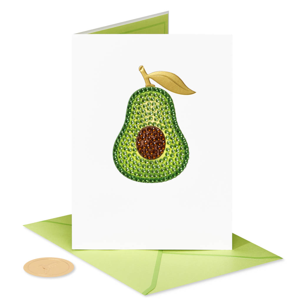 Gemmed Avocado Judith Leiber Blank Greeting Card Image 4