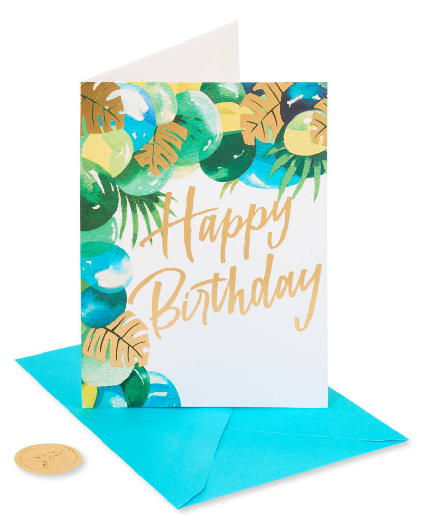 Greenery Balloons Birthday Greeting Card Image 4