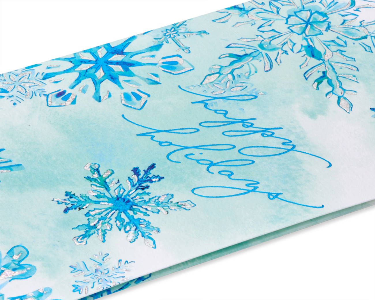 Watercolor Snowflakes Happy Holidays Greeting CardImage 3