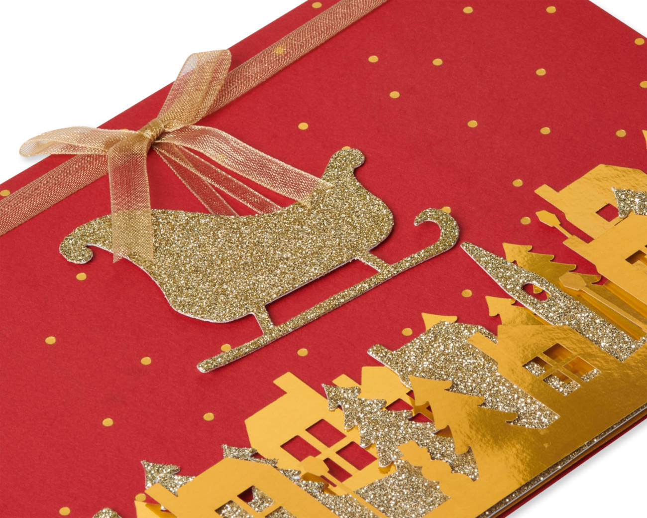 Gold Glitter Holiday Holiday Boxed Cards, 8-Count Image 4