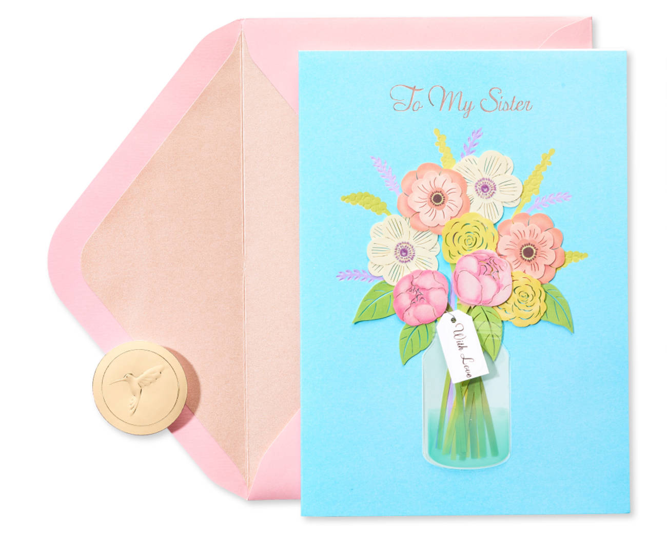 Floral In Vase Birthday Greeting Card