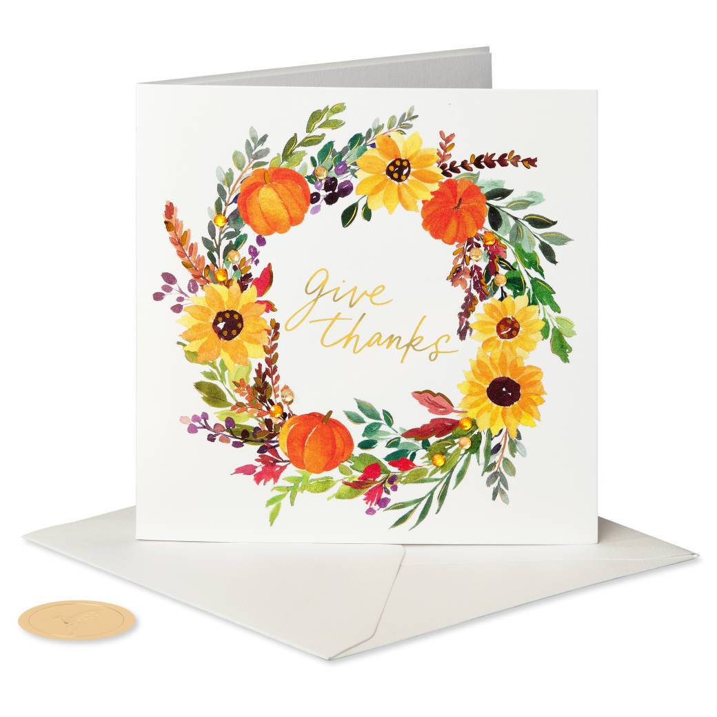 Give Thanks Thanksgiving Greeting Card Image 4