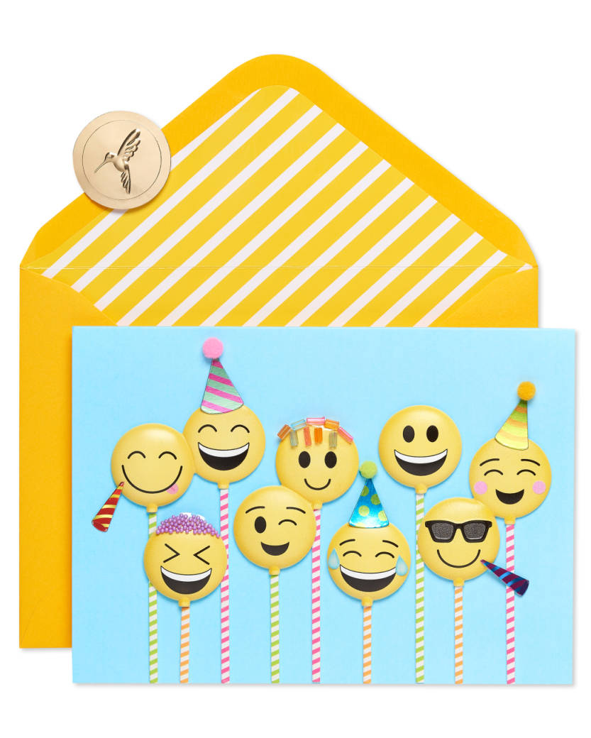 Emoji Cake Pops Birthday Greeting Card