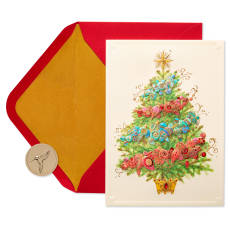 Christmas Tree with Holiday Ornaments Christmas Boxed Cards - Glitter-Free, 12-Count Image 1