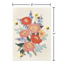 Blue Coral Flowers Thinking of You Friendship Greeting Card