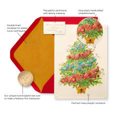 Christmas Tree with Holiday Ornaments Christmas Boxed Cards - Glitter-Free, 12-Count Image 5