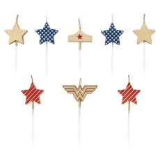 Wonder Woman Stars Cake Topper Birthday Candles, 8-Count Image 1