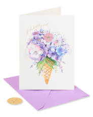 Floral Ice Cream Birthday Greeting CardImage 3