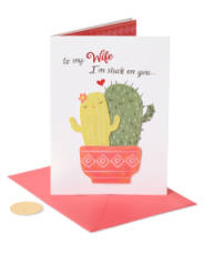 Cacti Funny Valentine's Day Greeting Card for Wife Image 4