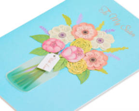 Floral In Vase Birthday Greeting Card Image 2