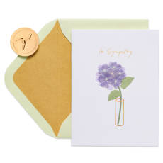 Floral Vase Sympathy Greeting Card