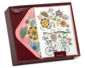 Flowers & Bike Handmade Thank You Boxed Blank Note Cards with Glitter 8-CountImage 4