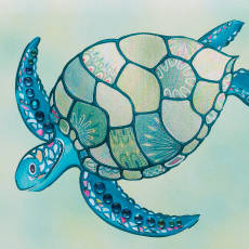 Mosaic Turtle Blank Greeting CardImage 3