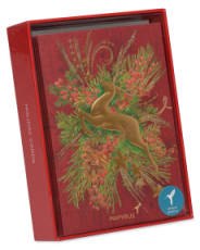 Gold Holiday Reindeer Forest Holiday Boxed Cards, 12-Count Image 6