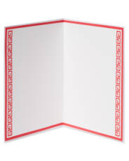 Asian Lasercut Design Red & Gold Blank Greeting Card Image 4