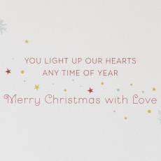 Light Up Our Hearts Christmas Greeting Card for Son Image 3